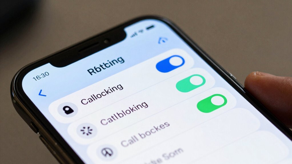 call blocking and privacy settings