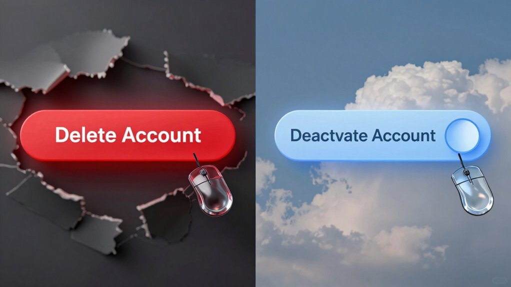 deactivate vs delete account
