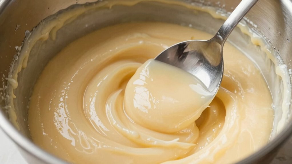 loosen batter with liquids