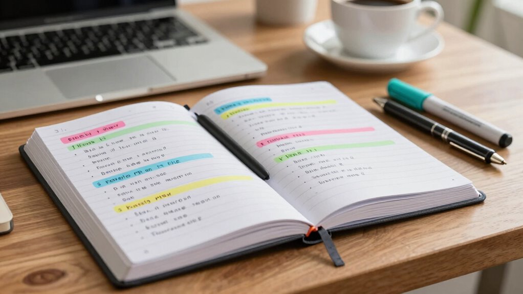 organize notes with descriptive headings