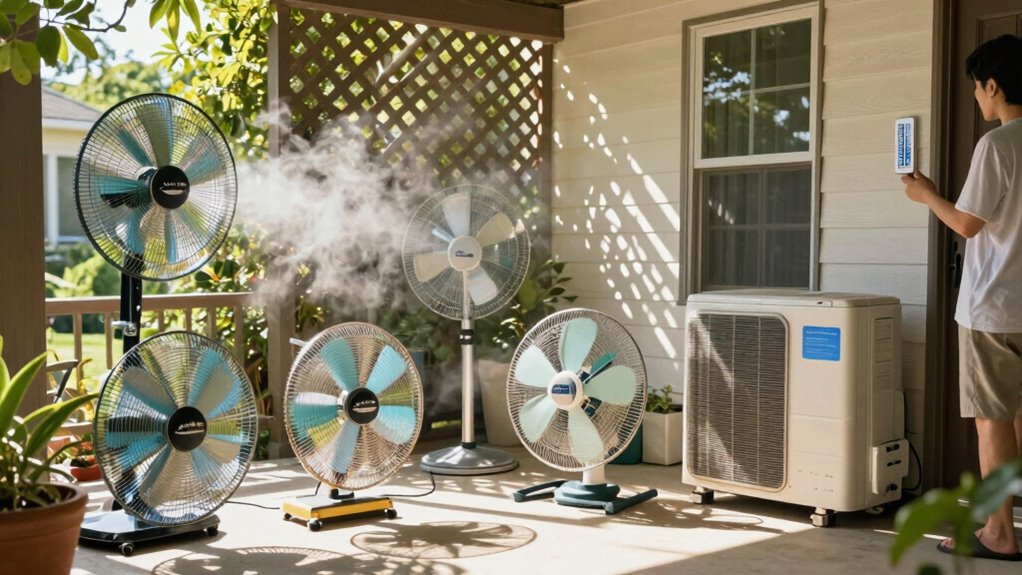 portable fans and heat resistant clothing