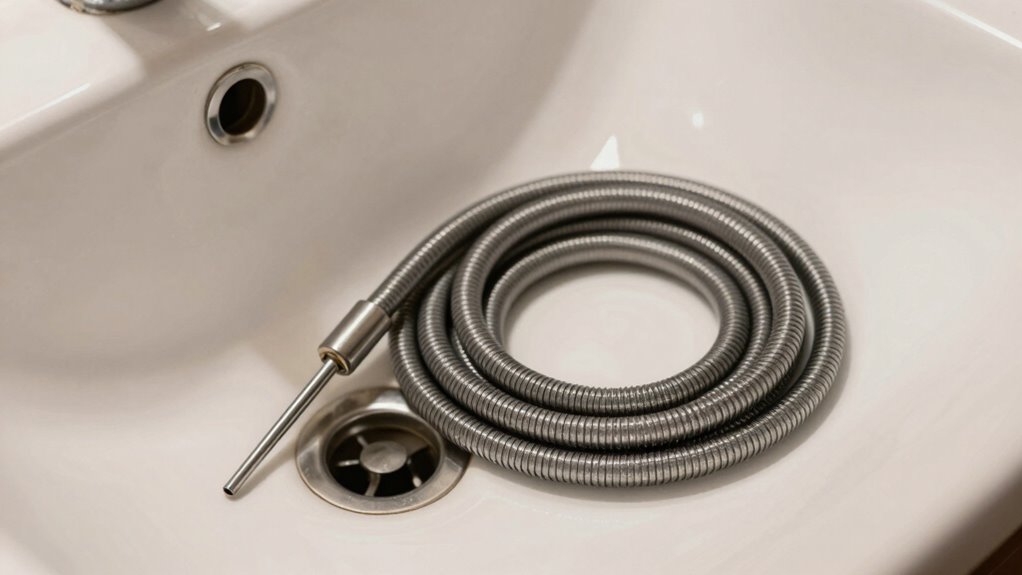 use auger for deep clogs