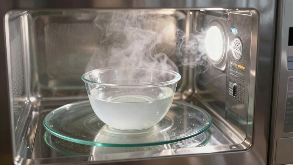 vinegar steam cleans microwaves