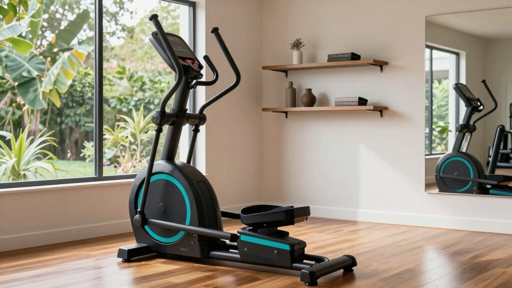 space efficient floor friendly elliptical