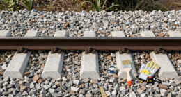 Painting The Sides Of Railroad Rails White To Reduce Derailment